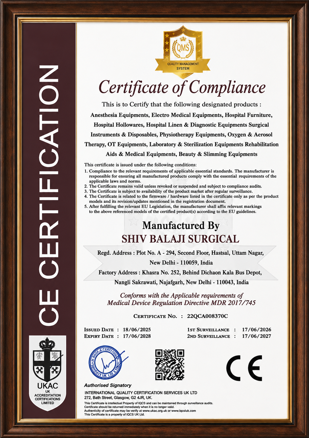 Manufacturing Certification